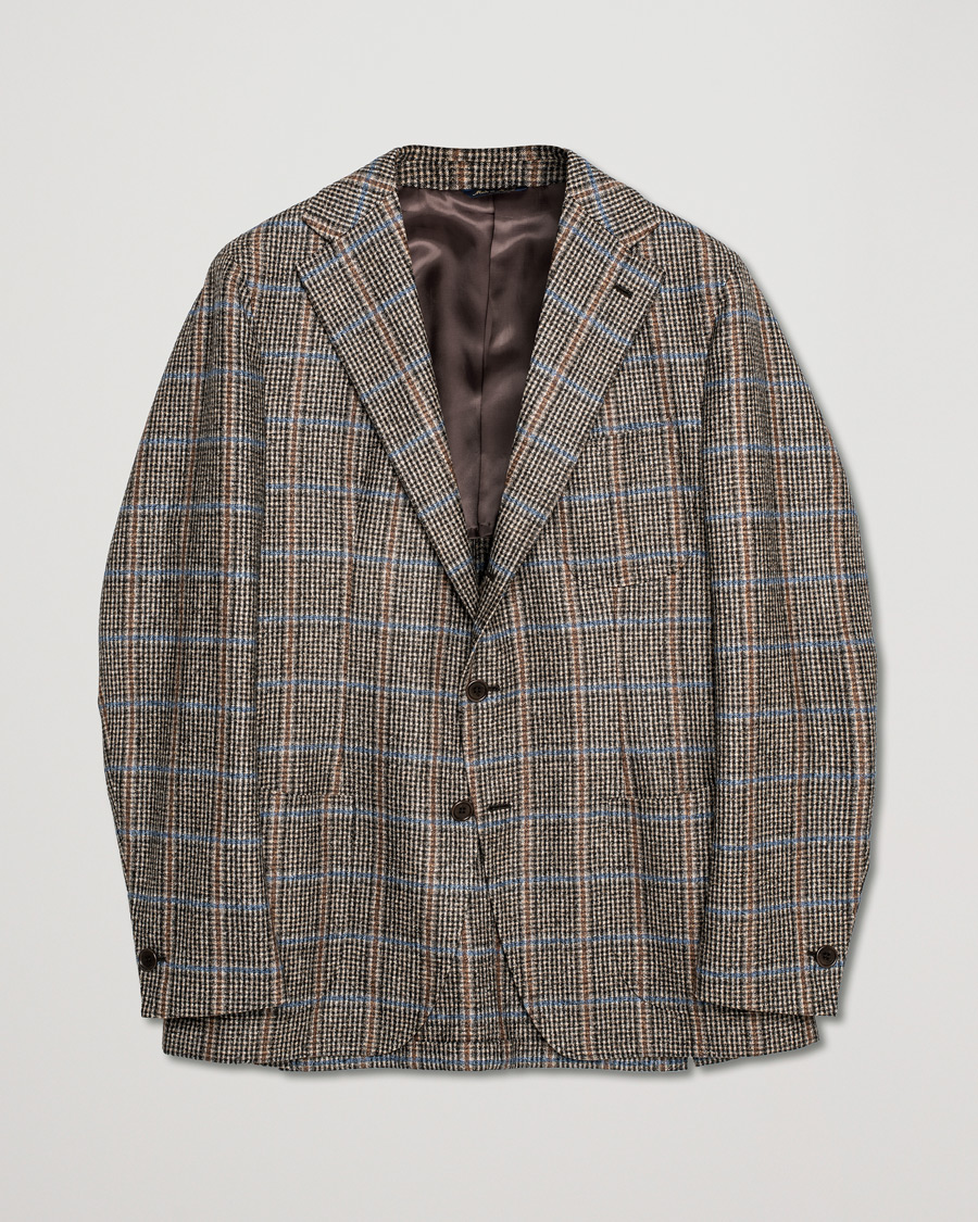 Herren | Pre-owned Sakkos | Pre-owned | Gabo Naopli Checked Wool Blazer Beige/Blue 52
