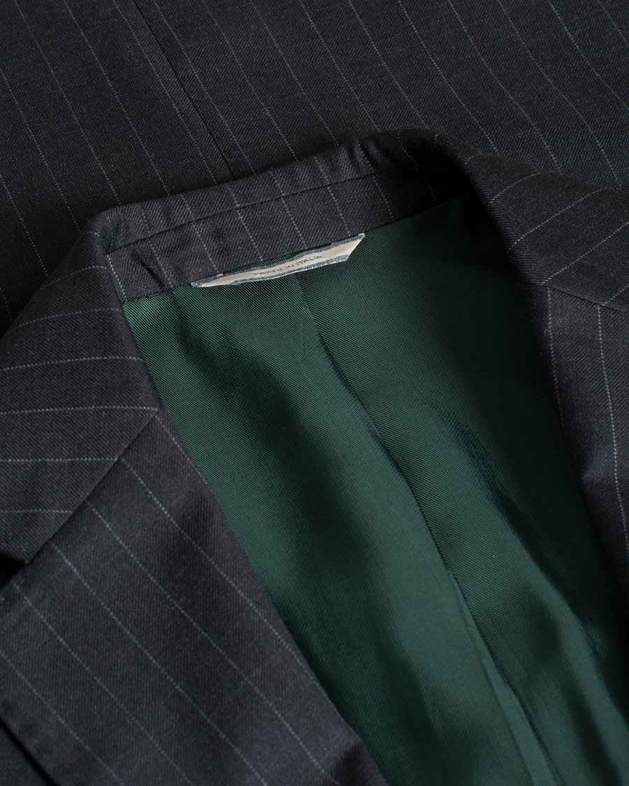 Herren | Rose & Born Pinstripe Wool Suit Grey 46 | Pre-owned | Rose & Born Pinstripe Wool Suit Grey 46