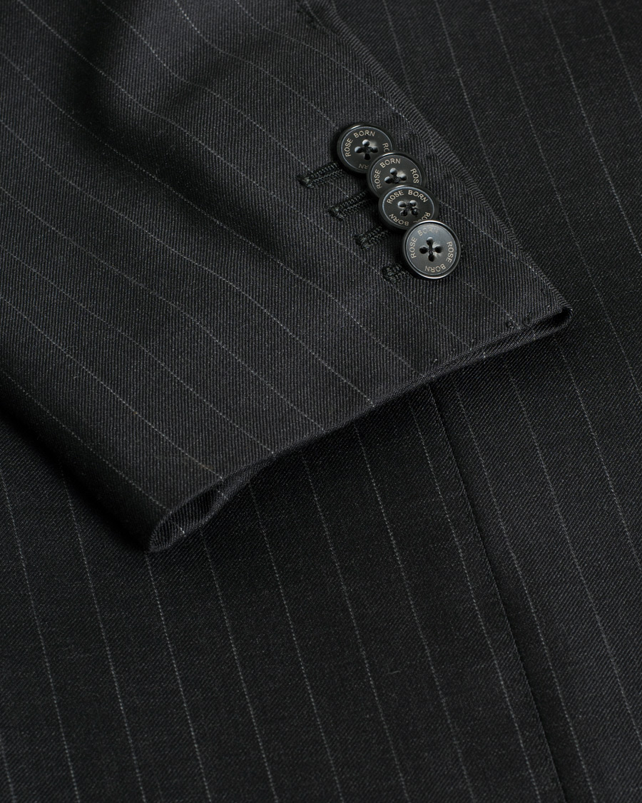 Herren | Rose & Born Pinstripe Wool Suit Grey 46 | Pre-owned | Rose & Born Pinstripe Wool Suit Grey 46